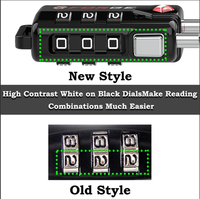 TSA Approved Cable Luggage Locks, Re-settable Combination with Alloy Body