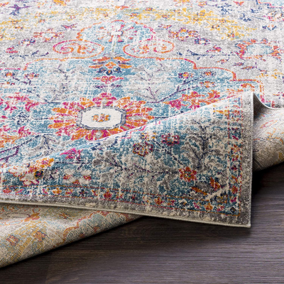 Artistic Weavers Odelia Vintage Bohemian Area Rug, 4' Square, Orange/Navy