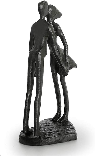 Dreamseden Affectionate Couple Art Iron Sculpture, Passionate Kiss