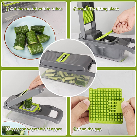 11-in-1 Multi-Use Food Chopper, Vegetable Slicer Cutter,  Mandolin Slicer