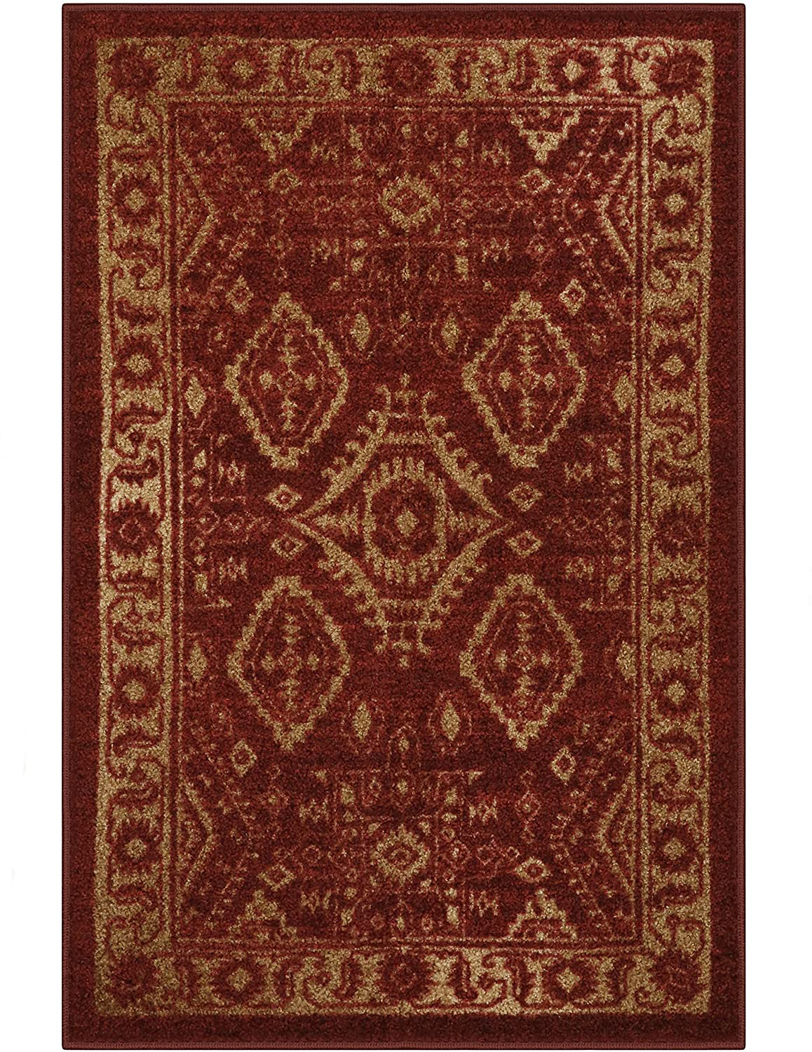 Maples Rugs Georgina Traditional Area Rugs for Living Room & Bedroom [Made in USA], 3'4 x 5, Red/Gold