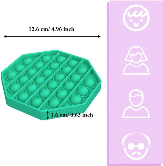 Fidget Toys Push Pop Bubble Fidget Sensory Toy - Special Needs Anxiety Stress Reliever for Adults, Durable Silicone Squeeze Sensory Toy