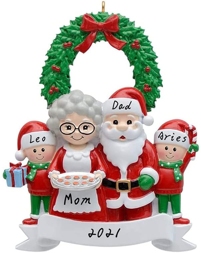 Christmas Ornaments Can be Personalized Santa Family Christmas Ornaments 