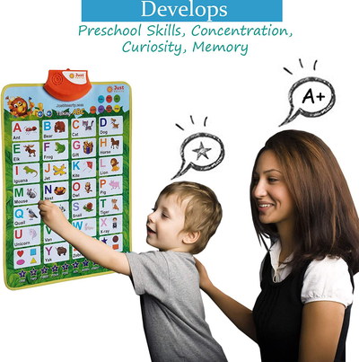 Just Smarty Interactive ABCs and 123s Learning Poster, Pink