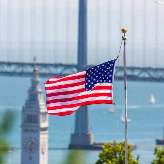 USA Polyester Flag with Brass Grommets 3x5 Ft Vivid Color and UV Fade Resistant