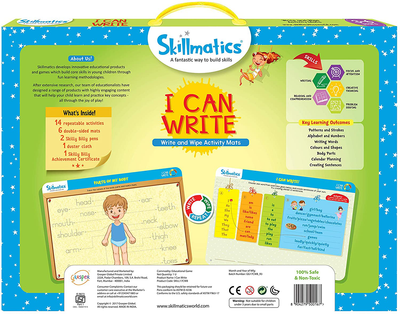 Skillmatics Educational Game : I Can Write | Reusable Activity Mats with 2 Dry Erase Markers | Gifts & Preschool Learning for Ages 3-6