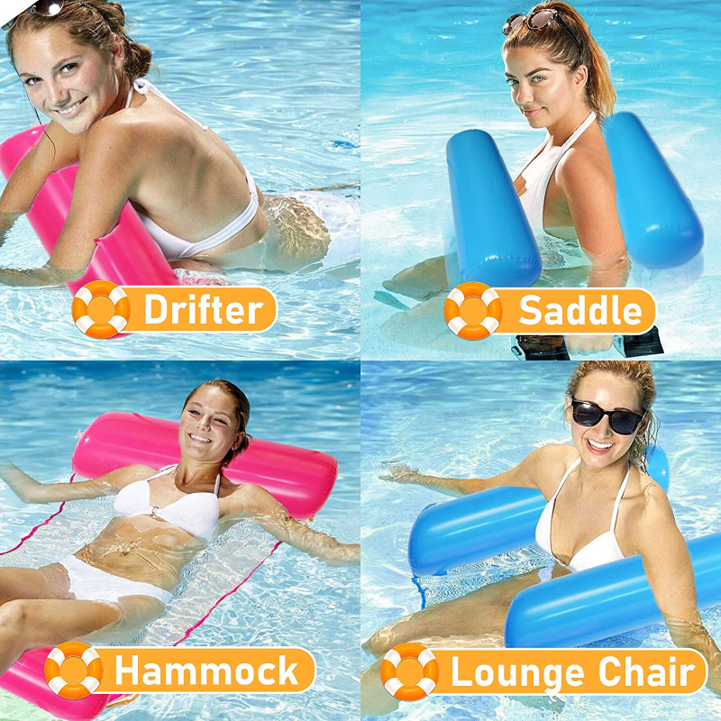 2 Pack 4-In-1 Inflatable Swimming Hammocks 