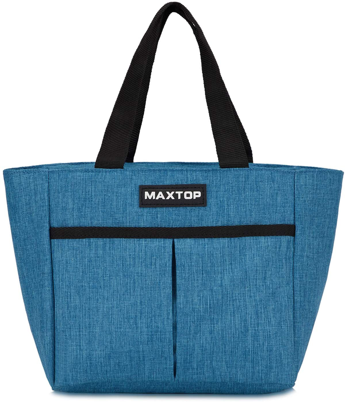MAXTOP Lunch Bags for Women,Insulated Thermal Lunch Tote Bag,Lunch Box with Front Pocket for Office Work Picnic Shopping (Blue, Large)