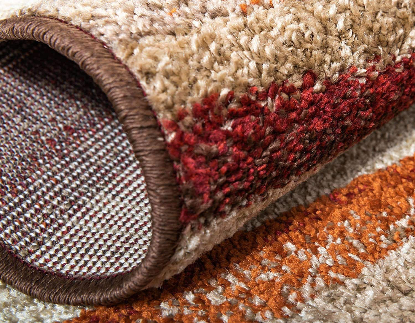 Unique Loom Autumn Collection Casual Gradient Warm Toned Runner Rug, 2 x 6 Feet, Multi/Beige