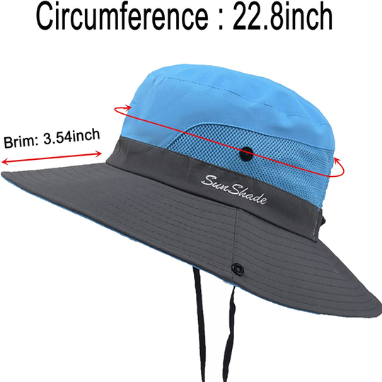 Fishing Sun Bucket Hat for Men or Women 3” Wide Brim UPF 50+