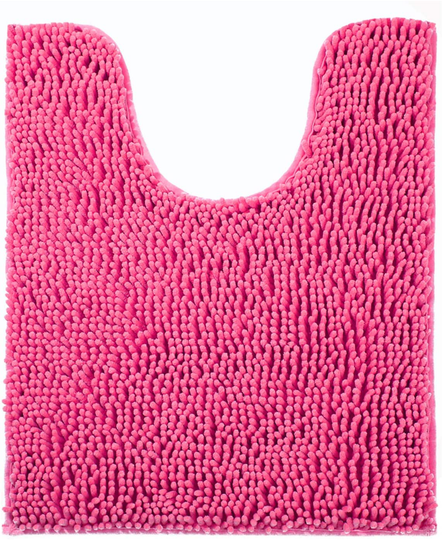 Bath Rugs Floor Non Slip Curved Bathroom Mat  Microfiber Plush Super Water Absorbent Machine Wash/Dry Shaggy Carpet for Toilet 