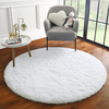 ULTRUG Fluffy Round Rug for Kids Room, Soft Circle Area Rugs for Girls Bedroom, Cute Princess Castle Nursery Rug Shaggy Circular Carpet for Teens Girls Baby Bedroom Home Decor, 5 x 5 Feet Blue