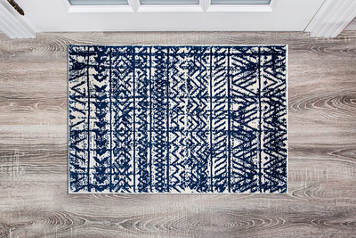 Rugshop Geometric Bohemian Design Area Rug 2' x 3' Navy