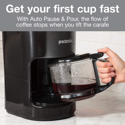 Proctor Silex 10-Cup Coffee Maker, Works with Smart Plugs That Are Compatible with Alexa