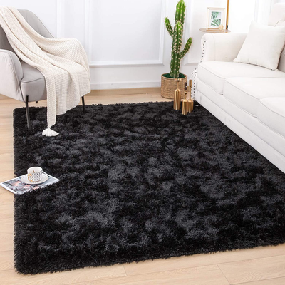 Quenlife Soft Bedroom Rug, Plush Shaggy Carpet Rug for Living Room, Fluffy Area Rug for Kids Grils Room Nursery Home Decor Fuzzy Rugs with Anti-Slip Bottom, 4 x 6ft, Grey