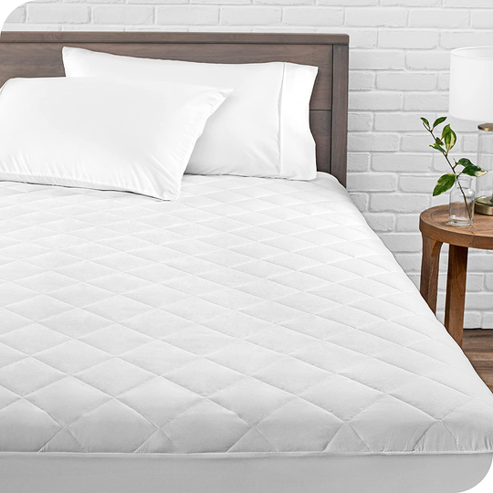 Bare Home Quilted Fitted Mattress Pad (Cal King) - Cooling Mattress Topper - Easily Washable - Elastic Fitted Mattress Cover - Stretch-to-Fit up to 15 Inches Deep (California King)