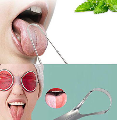 1 Set/3 Pcs Stainless Steel Tongue Scraper Cleaner Tongue Brush Cleaner Great for Oral Care Fight Bad Breath and for Better Dental Hygiene for Adults and Kids