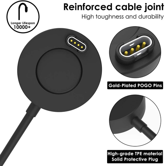 2 Pack Charger Compatible with Garmin Vivoactive 3 4 4S/ Fenix 5 / Fenix 6 6S 6X / Venu Sq Music