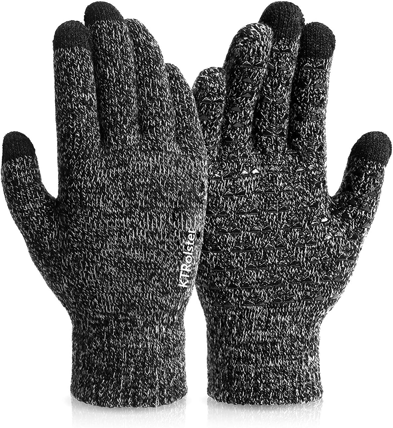 Winter Knit Gloves for,Touchscreen Gloves,Knit Wool,Anti-Slip Silicone Gel