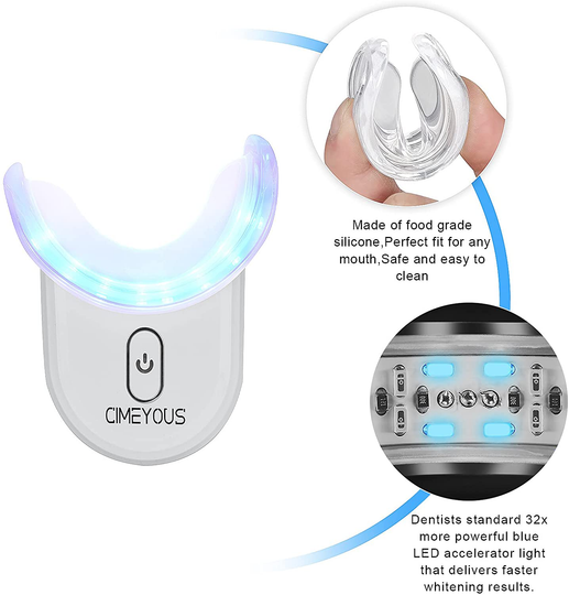 CIMEYOUS Teeth Whitening Led Accelerator Light for Yellow,Coffee,Smoke Teeth,No-Sensitive,Peroxide Gel & (1)2ml Desensitizing Gel,Professional Dental Bleaching Systemel,Easy Whitening in One Week