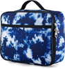 Fenrici Tie Dye Lunch Box for Boys, Girls, Kids Insulated Lunch Bag, Soft Sided Compartments, Spacious, BPA Free, Food Safe, 10.8in x 9.2in x 3.8in (Indigo Blue Tie Dye)