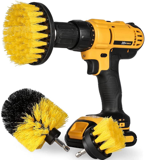[3 Pack Set] Auto Detailing Drill Brush Set, Wheel Cleaner Brush, Car Cleaner Wash Brush Supplies Kit Fit Tire, Car Mats, Floor Mat, Bathroom and Auto Power Scrubber Brush Cleaning Sets