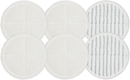 Flintar 2124 Spinwave Replacement Mop Pads for Bissell Bissel Spinwave Hard Floor Cleaner Powered Rotating Mop 2039 Series, 2307, 2315A, Part # 2124 (6 - Pack (4 Soft Pads + 2 Scrubby Pads))