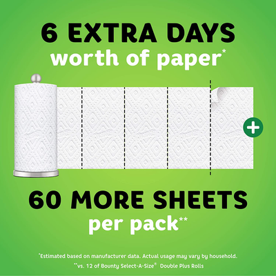 Bounty Quick-Size Paper Towels, 12 Family Rolls = 30 Regular Rolls
