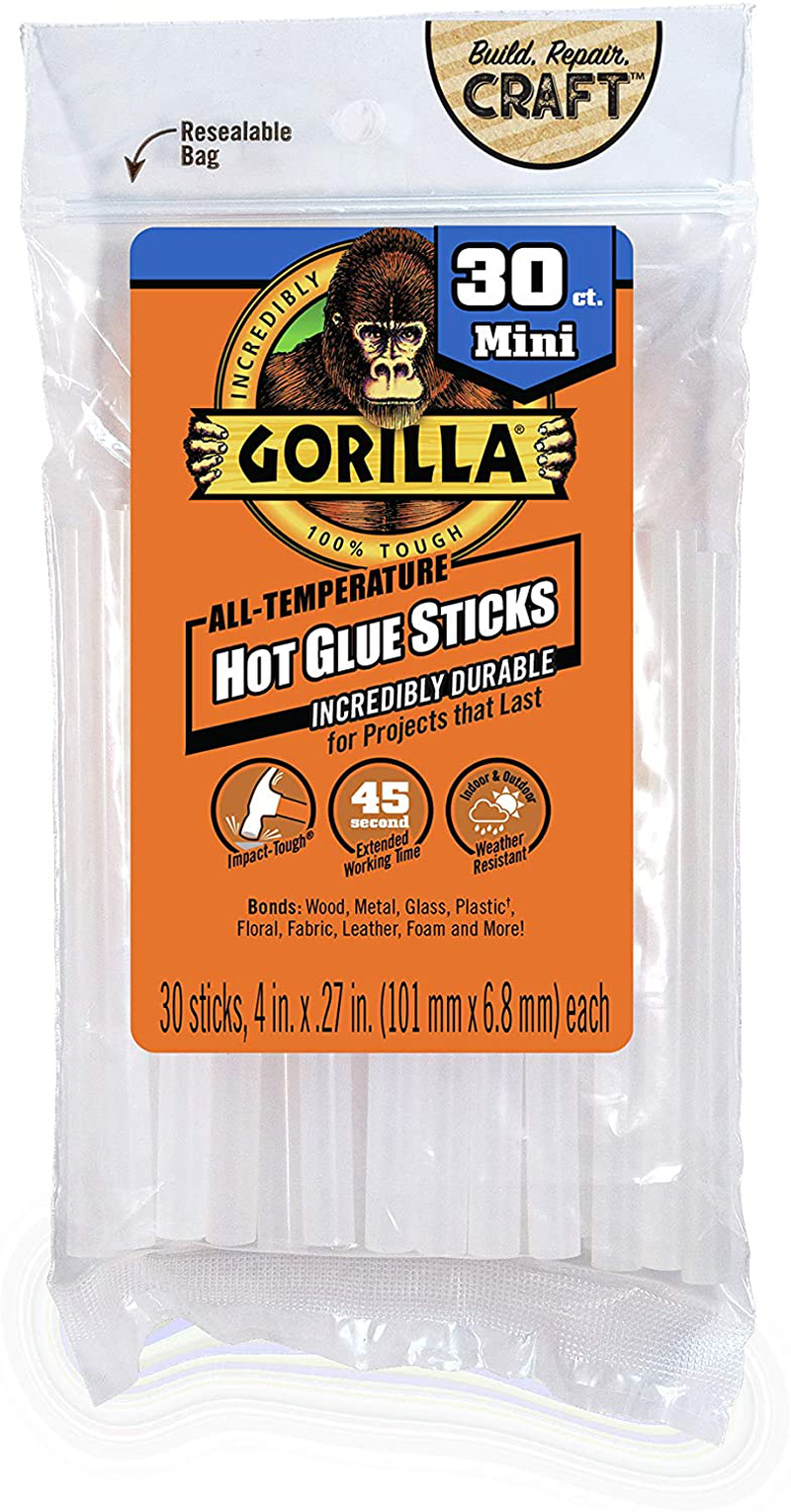 Gorilla Dual Temp Mini Hot Glue Gun Kit with 75 Hot Glue Sticks, (Pack of 1)