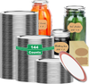 144-Count, Wide Mouth Mason Jar Lids, Canning Lids, for Ball and Kerr Jars, Split-Type Airtight Leakproof Thickened Food Grade Tinplate Material, with 24 Labels, without Bands