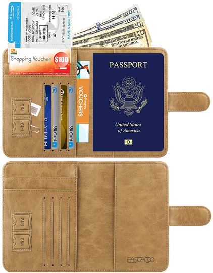 Passport Holder Cover Wallet RFID Blocking Leather Card Case Travel Accessories for Women Men
