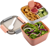 Freshmage Salad Lunch Container To Go, 52-oz Salad Bowls with 3 Compartments, Salad Dressings Container for Salad Toppings, Snacks, Men, Women (Green)