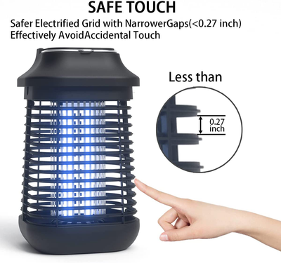 Bug Zapper Outdoor/Indoor,4200V High Powered Waterproof Electronic Mosquito Killer,15W UVA Mosquito Lamp Bulb,Fly Traps Patio Insects Killer,Trap Killer for Home,Kitchen, Backyard, Camping