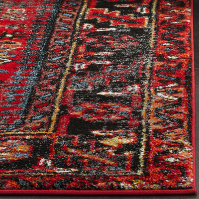 Safavieh Vintage Hamadan Collection VTH211Q Oriental Traditional Persian Non-Shedding Stain Resistant Living Room Bedroom Runner, 2'3" x 6' , Red / Light Blue