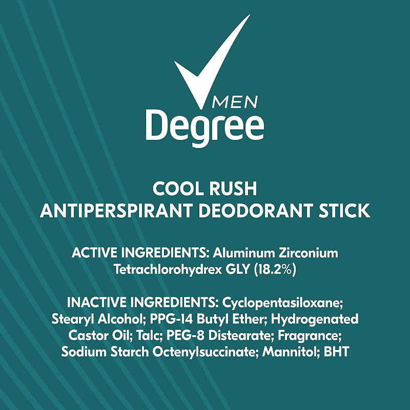 6 Pack Degree Men's Original Antiperspirant Deodorant 48-Hour Odor Protection Cool Rush 2.7oz