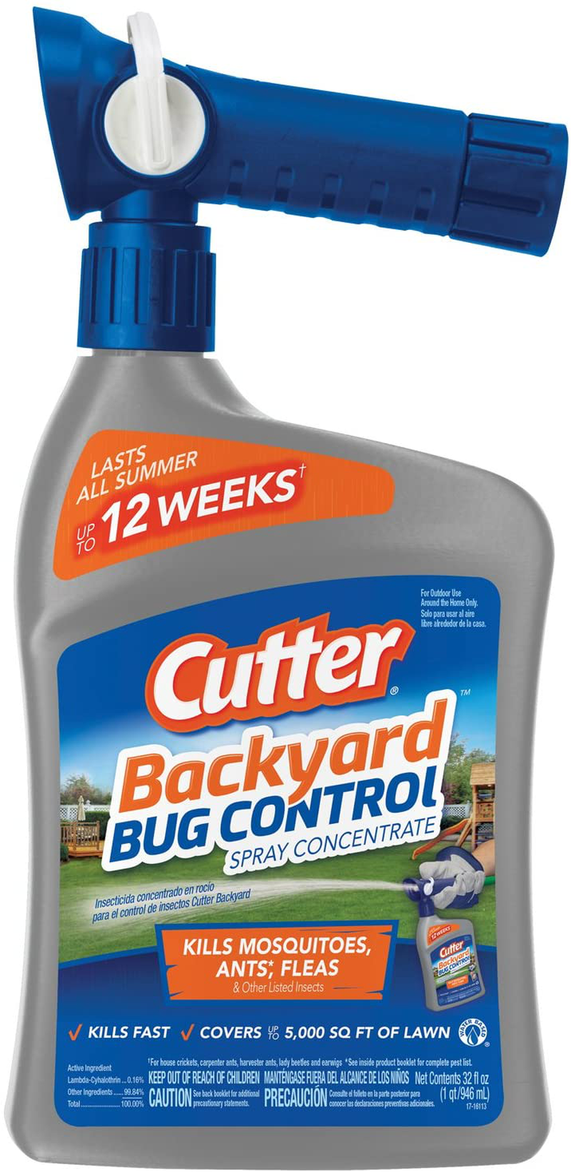 Ortho 0220910 Home Defense Insect Killer for Indoor & Perimeter2 with Comfort Wand Bonus Size, 1.1 GAL & Cutter Backyard Bug Control Spray Concentrate, 32-Ounce