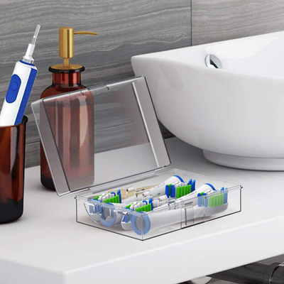 Toothbrush Heads Cover - Enerfort Travel Brush Head Protector Storage Case for Oral B or Philips Electric Toothbrush Heads, 1PC, Clear (White)