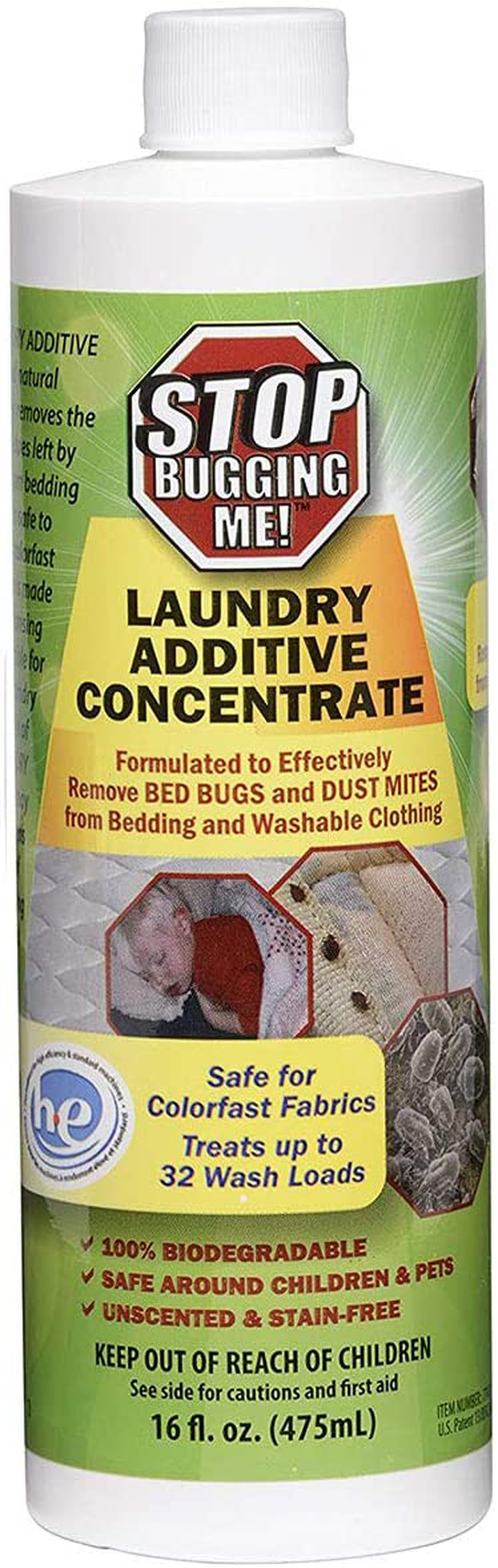 EcoClear Products 774371, Stop Bugging Me! All-Natural Non-Toxic Bed Bug Killer and Repellent, 16 oz. Laundry Additive Concentrate