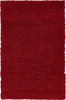 Unique Loom Solo Solid Shag Collection Area Modern Plush Rug Lush & Soft, 3' 3 x 5' 3, Cherry Red