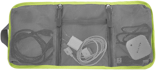 Travelon Tech Accessory Organizer, Lime, OPEN 13.75 x 6.5 x .1 CLOSED 6.5 x 5 x 1