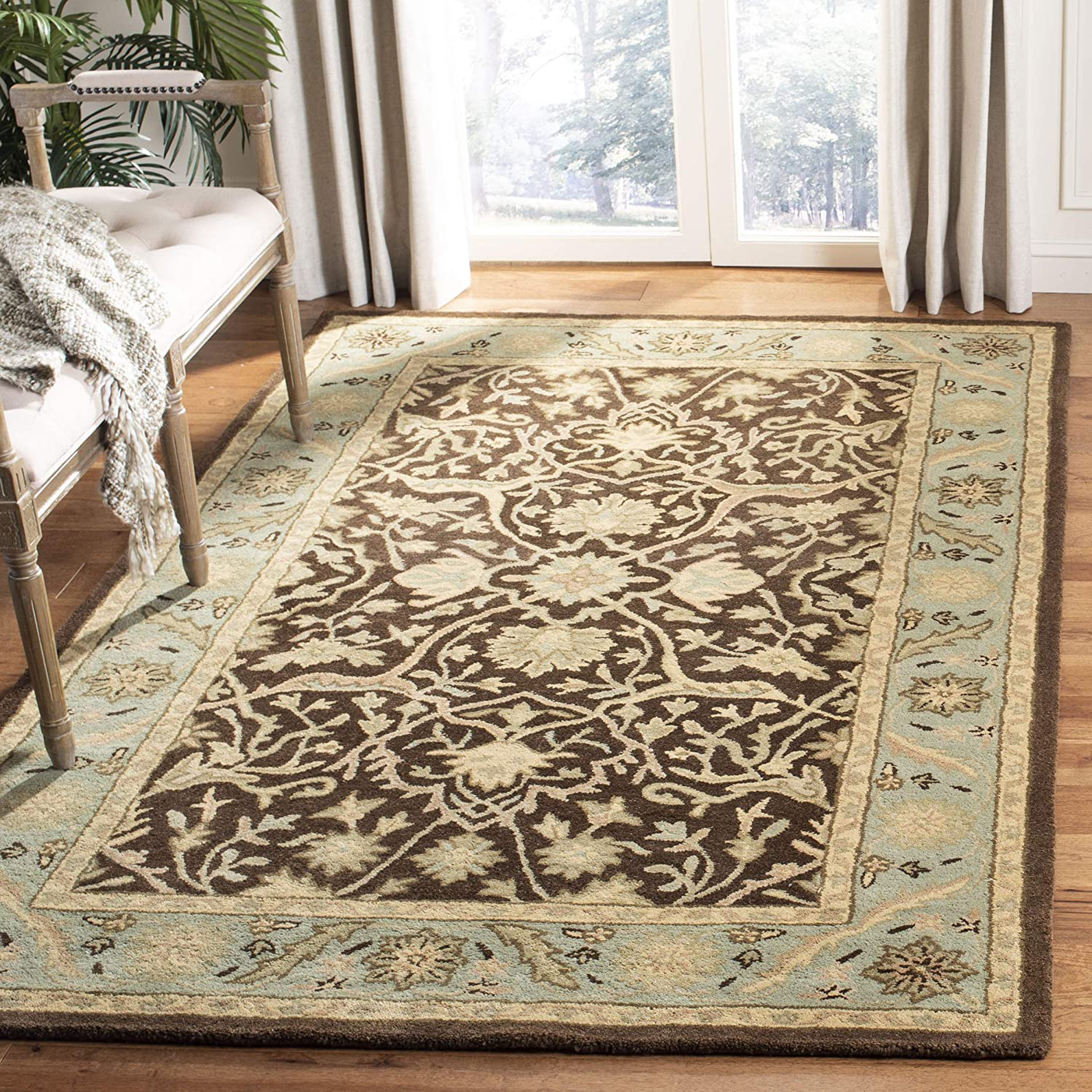 Safavieh Antiquity Collection AT14F Handmade Traditional Oriental Premium Wool Accent Rug, 2'3" x 4', Brown / Green