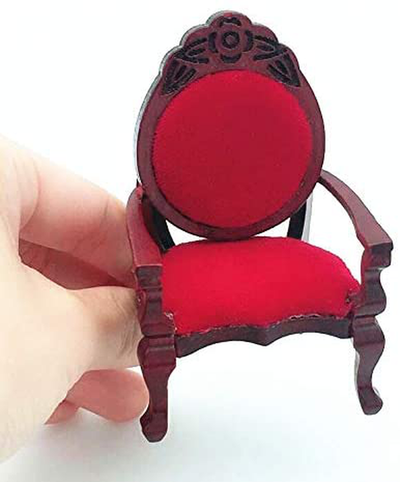 EatingBiting 1:12 Dollhouse Miniature Vintage Retro Single Sofa Chair Furniture for Living Room ,Bed Room , Kitchen , Retro Vintage Designed Dolls House Miniature Furniture Action Figures Accessory
