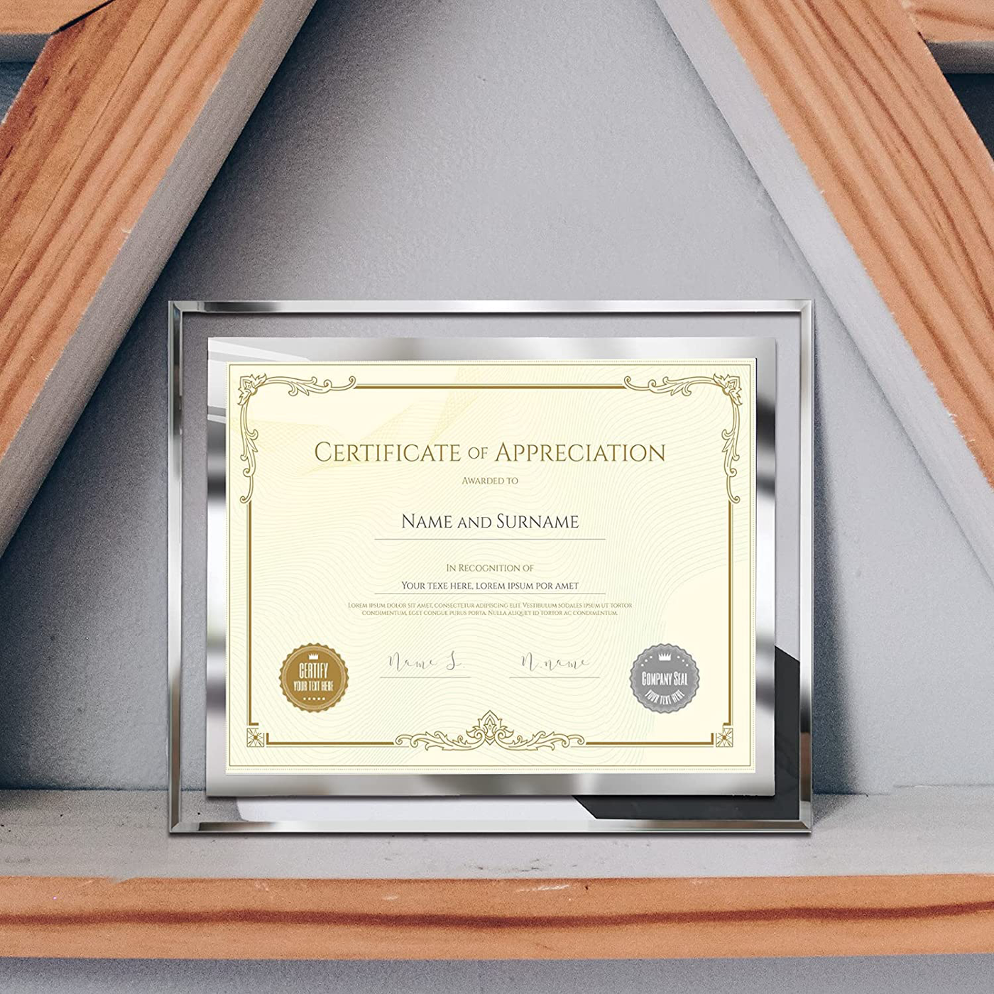 8.5 x 11 Certificate Document Frame Packs4 Diploma Glass Picture Frames for Tabletop