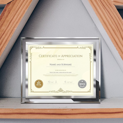 8.5 x 11 Certificate Document Frame Packs4 Diploma Glass Picture Frames for Tabletop