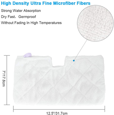 Fushing 10Pcs Steam Mop Pads, Washable Microfiber Cleaning Steamer Replacement Pads for Shark Steam Pocket Mop Hard Floor Cleaner S3500 Series S3501 S3550 S3601 S3601D S3801 S3801CO S3901 SE450 S2901