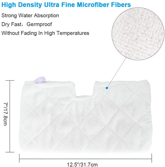 Fushing 10Pcs Steam Mop Pads, Washable Microfiber Cleaning Steamer Replacement Pads for Shark Steam Pocket Mop Hard Floor Cleaner S3500 Series S3501 S3550 S3601 S3601D S3801 S3801CO S3901 SE450 S2901