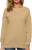 Custer's Night Women's Long Sleeve Sweatshirts Side Split Loose Casual Pullover Tunic Tops