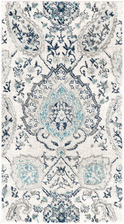 Safavieh Madison Collection MAD600C Boho Chic Glam Paisley Non-Shedding Stain Resistant Living Room Bedroom Accent Rug, 2'3" x 4', Cream / Light Grey