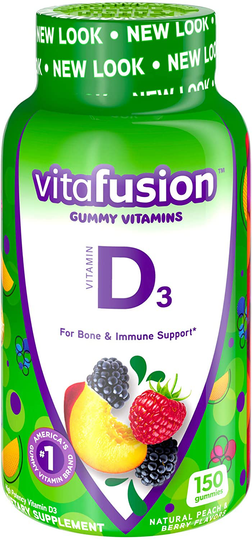 Vitafusion Vitamin D3, 50mg, Peach, Blackberry, Strawberry, 150 Count