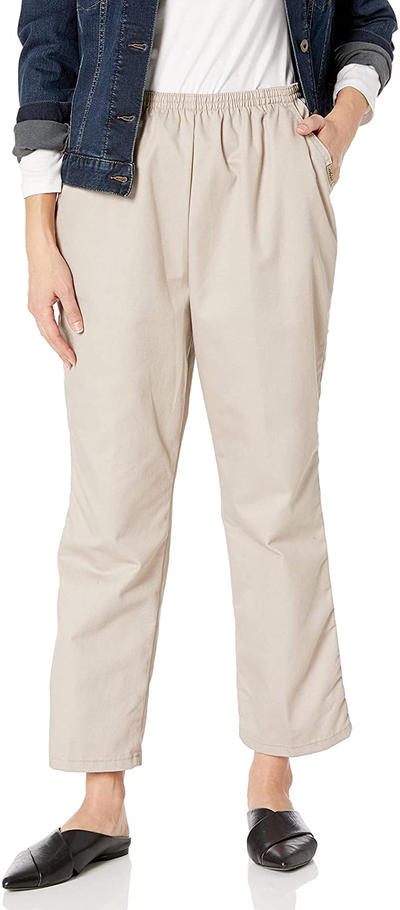 Chic Classic Collection Women's Cotton Pull-on Pant with Elastic Waist